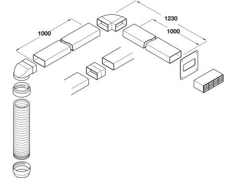 Sys6-6a Ducting set 3M white PVC
