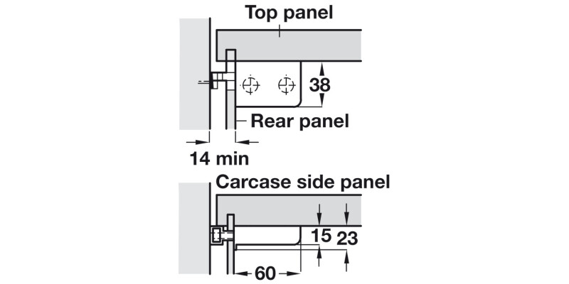 Cabinet Hanger SF LH 65kg Pl CrWht