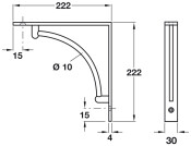 Fixed Bracket 222mm 40kg/Pr St PC