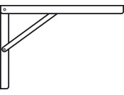 Hinged Bracket Adj 400mm 200kg/Pr White