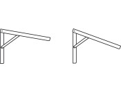 Hinged Bracket Adj 400mm 200kg/Pr White