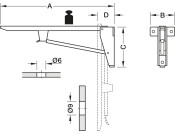 Hebgo LD Folding Bracket 580mm 150kg/Pr