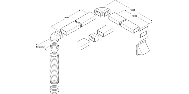 Sys4-4a Ducting Set x3m White