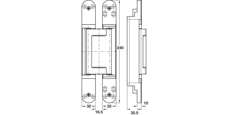 Tectus TE640 3D 180D Hinge BM