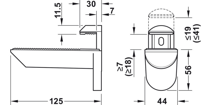 Kalman Shelf Support 7-41mm ZA Alu