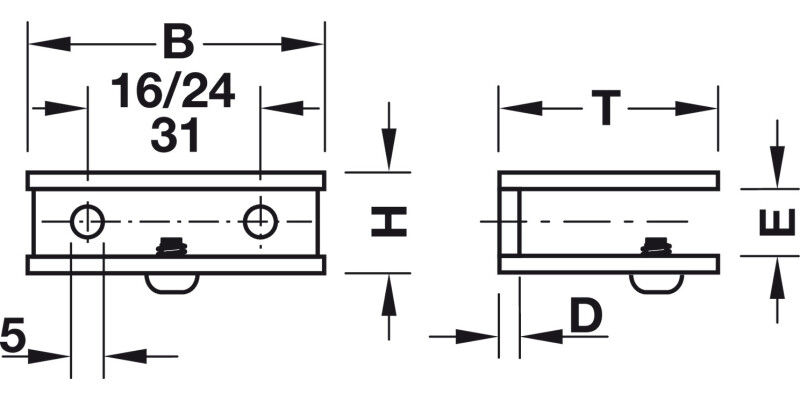 Shelf Clamp Support 6-10mm Screw ZA PCP