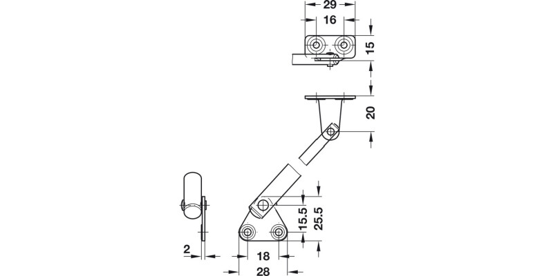 Lid Stay Firmatop 130mm Sprung St Galv