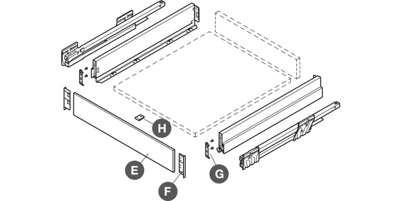 NovaPro Scala InDrw Front 90/800mm Slv