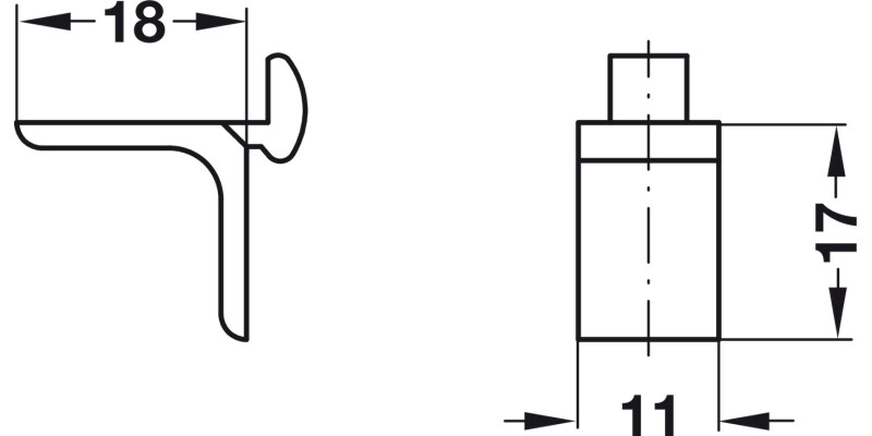 Shelf Support Alu Bright for 283.12.013