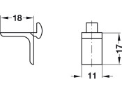 Shelf Support Alu Bright for 283.12.013