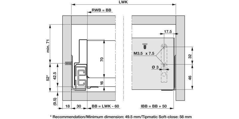 NovaPro Scala InDrw Front 90/500mm Slv