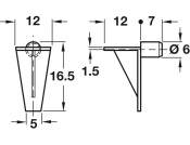 Shelf Support D6mm Plug Pl Trans