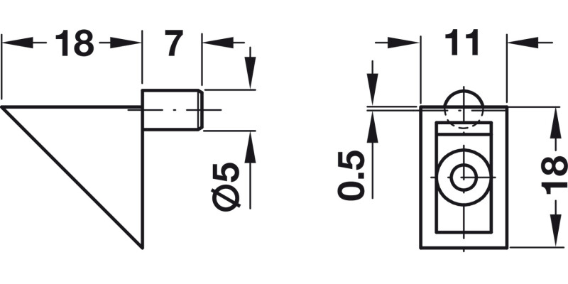 Shelf Support D4.5mm Plug Pl White
