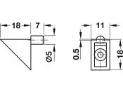 Shelf Support D4.5mm Plug Pl White