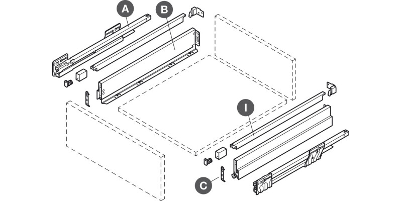 NovaPro Scala Rec Rail 450mm Stn