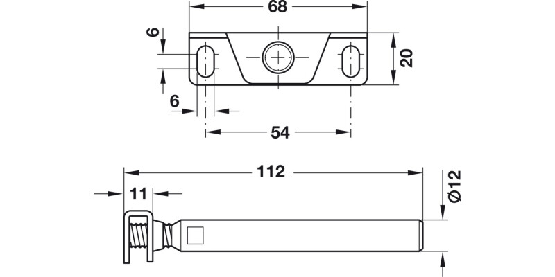 Con Shelf Support 24mm Screw Mount Plt