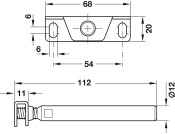 Con Shelf Support 24mm Screw Mount Plt