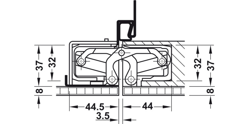Tectus TE540 3D A8 180D Hinge MB