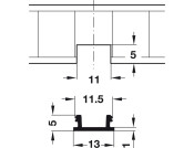 Shelf Support Strip Knock 3.5m Alu Slv