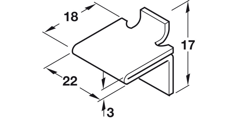 Shelf Support Stud 18x22mm Dbl St BZP