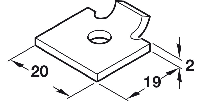 Shelf Support Stud 19x20mm Sgl St BZP