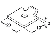 Shelf Support Stud 19x20mm Sgl St BZP