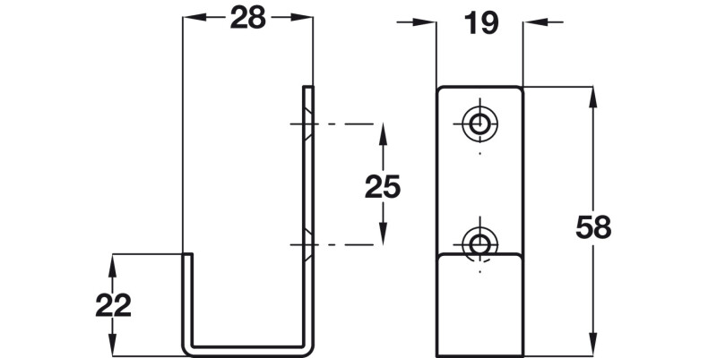 Coat Hook 58x28x19mm 316 SSS