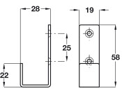 Coat Hook 58x28x19mm 316 SSS