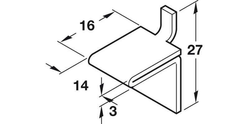 Shelf Support Stud 16x14mm Dbl St EB