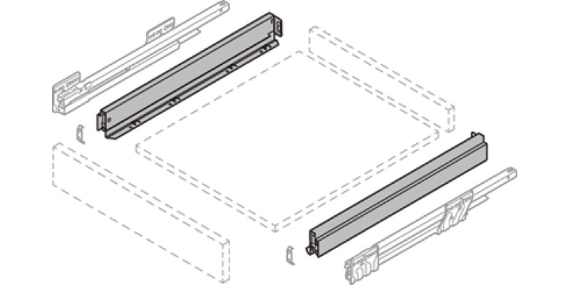 NovaPro Scala Drawer Sides 63/450mm Slv