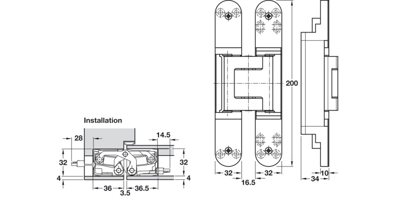 Tectus TE540 3D 180D Energy Hinge SSS