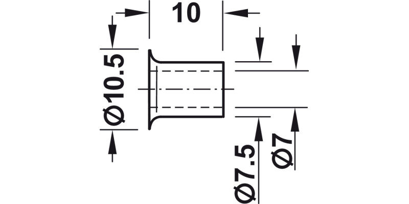 Socket D7.5mm Plug-In St NP