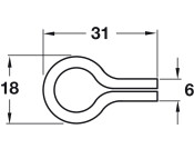 Shelf Support D6mm Loop Plug St FB