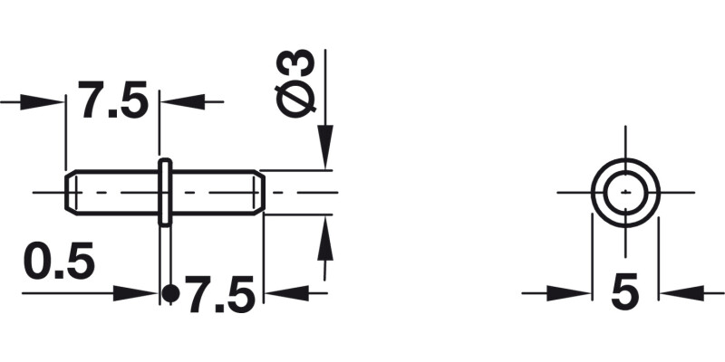 Shelf Support D3mm Plug St Brt Galv