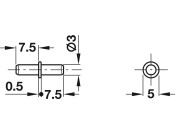Shelf Support D3mm Plug St Brt Galv