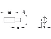 Shelf Support D5x15mm w Stop Plug St BP