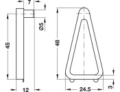 Shelf Retainer D5/19mm Plug Pl White