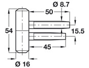 Startec Drill-In Hinge D16x54mm Galv Wht