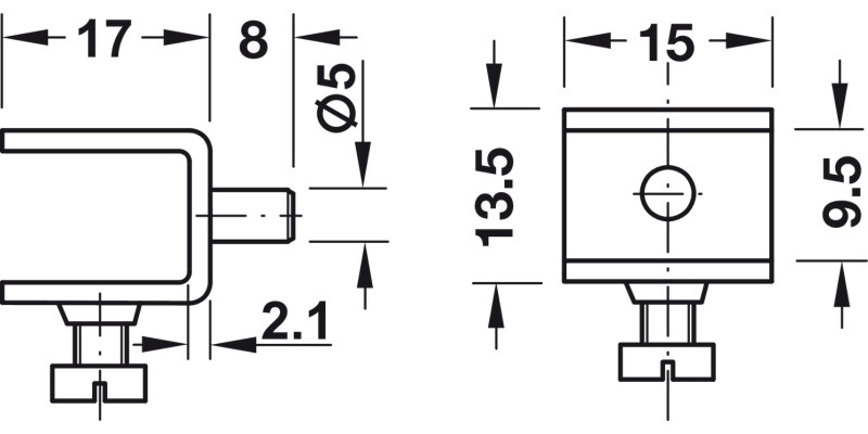 Gls Shelf Support D5/9mm Plug St NP