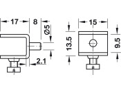 Gls Shelf Support D5/9mm Plug St NP