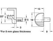 Gls Shelf Support 8/10/12mm Plug NP