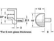 Gls Shelf Support 6/8/10mm Plug NP
