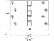 Butt Hinge Proj DPBW 100x150mm Brs SC