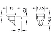 Shelf Support D3mm Plug Galv Trans CLR