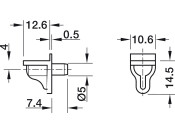 Shelf Support D3mm Plug Galv Trans CLR