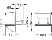 Shelf Clamp Support 6-10mm Plug ZA NP