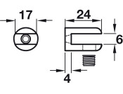 Gls Shelf Support 6mm Screw ZA PC