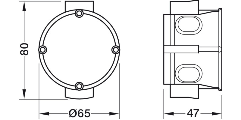 Wall Box Flush Mount D65x63mm Pl Blk