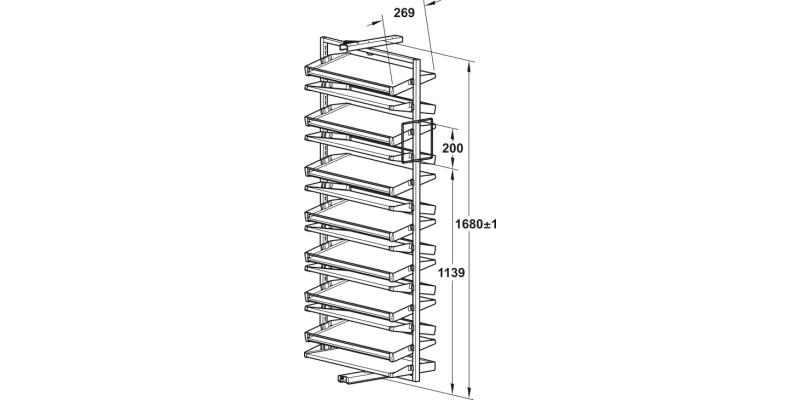 Shoe Rack PO Rotate/Ext for Tall Cab