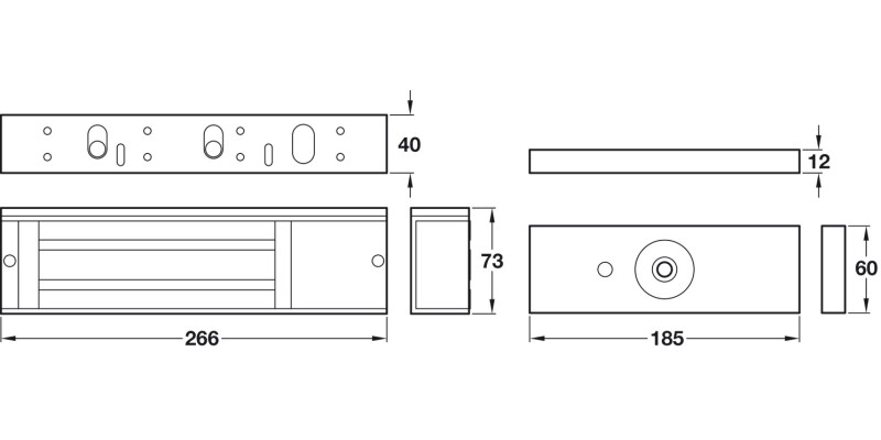 Std Electromag Lock Unmonitored 12V/24V